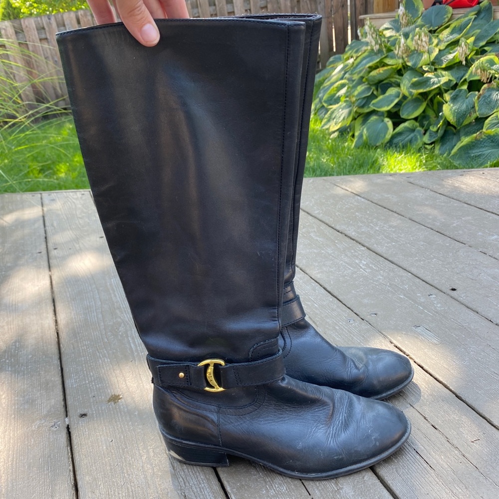 Black Ralph Lauren Leather Riding Boots